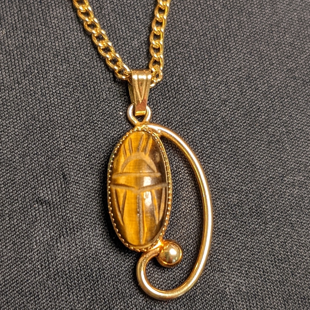 Tiger's Eye Scarab pendant